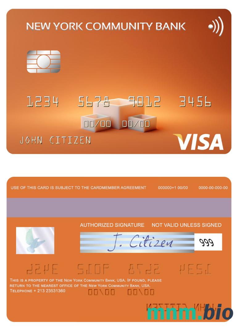 USA New York Community Bank karta visa